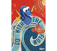 empireposter 740229 findet Dorie - Finding Dory - Go with The Flow - Disney Dessin animé d'animation Film Movie Cinéma Impression, Papier, Multicolore, 91,5 x 61 x 0,14 cm