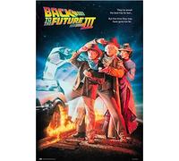 empireposter Back to The Future 3 Poster de film imprimé - Dimensions : 61 x 91,5 cm + cadre amovible Shinsuke® Maxi plastique argenté, vitre acrylique