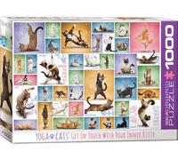 empireposter Chats de yoga - Puzzle 1000 pièces - 68 x 48 cm - Avec accessoires de puzzle