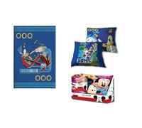 empireposter Coffret cadeau Sonic - Couverture douillette et coussin - Dimensions : 100 x 140 cm / 35 x 35 cm