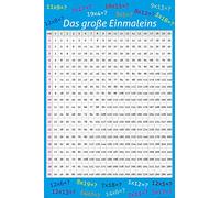 empireposter Educational Poster maxi éducatif La grande table de multiplication 1 x 1 Taille cm + 2 barres d'affiche en plastique Noir 62 cm