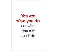 empireposter Motivation - You Are What You Do - Poster motivation - Dimensions : 61 x 91,5 cm + 2 barres d'affiche en plastique de 62 cm - Noir