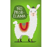 empireposter Poster imprimé animaux Llama No Probllama - Dimensions : 61 x 91,5 cm + 2 barres d'affiche en plastique de 62 cm - Noir