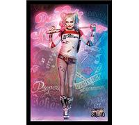 Empireposter Squad - Harley Quinn Stand - Impression Affiche Poster de Film - dimensions : 61 x 91,5 cm + cadre amovible, Shinsuke® Maxi MDF noir, vitre en acrylique