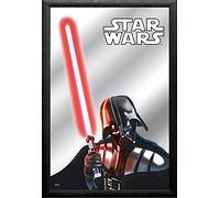 empireposter - Star Wars - Dark Vador - Dimensions (cm), env. 30 x 20 cm - Miroir imprimé - Description : - Miroir Mural imprimé avec Cadre en Plastique Noir.