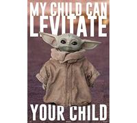 empireposter Star Wars The Mandalorian Baby Yoda Poster Taille 61 x 91,5 cm + 2 barres d'affiche en plastique 62 cm Noir