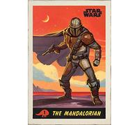 empireposter Star Wars The Mandalorian Poster Taille 61 x 91,5 cm + 2 barres d'affiche en plastique 62 cm Noir