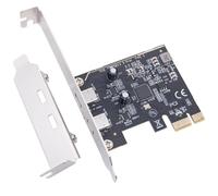 Emplacement PCIe vers deux ports USB 3.2 Gen1 Type C Carte d'extension vers ordinateur de bureau 5 Gbit/s Transfert de données Deux cartes d'extension PCIe USB C