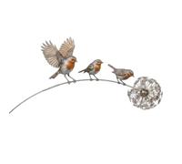 Emplacement pour cartes de jardin décoratif pour bureau ou mur avec motif oiseau (argent, 50 cm)