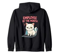 Employé du Mois Amoureux des Chats Travail à Domicile Humour Sweat à Capuche