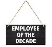 Employee of The Decade Panneaux d'art en bois, plaque murale imprimée à suspendre, décoration de maison ou de bureau, décoration murale 30,5 x 15,2 cm