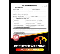 Employee Warning Notice Forms: Staff Disciplinary Action Logbook for HR, Managers & Small Business Owners | Track Violations, Corrective Actions & Signatures, 60 Forms, 120 Single-Sided Pages