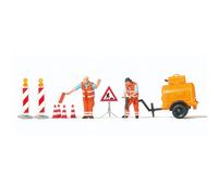 Employés de voirie et compresseur - PREISER 10754 - HO 1/87