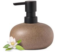 EMPO Distributeur de Savon Céramique Texture Pierre Moderne Zen Noir ABS Pompe Bouteille pour Salle de Bain Cuisine