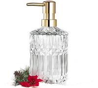 EMPO Distributeur de Savon en Verre Transparent avec Pompe en Plastique ABS, distributeurs de Lotion pour Cuisine, Salle de Bain (Cristal)