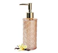 EMPO Distributeur de Savon Liquide en Verre de Style rétro, avec Pompe en Plastique ABS, distributeurs de Lotion pour Cuisine, Salle de Bain (Ambre B)