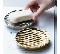 EMPO Porte-savon décoratif en céramique dorée - Pour salle de bain, cuisine, hôtel, bijoux - Doré