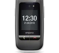 Emporia One V200i Téléphone portable à clapet pour séniors avec station de charge, Touche SOS noir