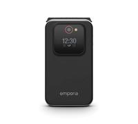 Emporia JOY-LTE - Téléphone portable 4G pour personnes âgées, volume élevé, écran couleur de 2,8 pouces, 3 boutons d'appel rapide, gros boutons, base de chargement, appareil photo 2 Mpx, noir (Italie)