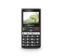 Emporia Pure-LTE Téléphone Portable pour Seniors 4G sans contrat avec Bouton d'appel d'urgence Noir