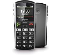 Emporia Simplicity - Téléphone Portable pour Personnes âgées, Volume élevé, écran Couleur 2", Touches Grandes, Bouton SOS, Socle de Charge, M4/T4 Compatible avec Les Aides auditives, Noir (Italie)