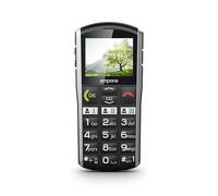 Emporia Simplicity Téléphone Portable pour Seniors sans contrat avec Bouton d'appel d'urgence, écran de 2 Pouces, Noir