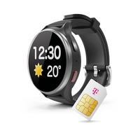 emporiaWatch LTE, smartwatch avec Carte SIM Telekom + Bon Amazon de 30 € après l'enregistrement, Montre sanitaire avec Fonction GPS et Appel, Messages, Surveillance de la vitalité, SOS (Noir), Noir,