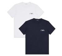 EMPORIO ARMANI 2-Pack Crew Neck T-Shirt, Blanc/Bleu, XL Homme