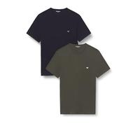 EMPORIO ARMANI 2-Pack Crew Neck T-Shirt, Noir/forêt Nocturne, M Homme