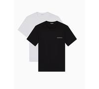 Emporio Armani T-Shirt gris clair / noir / blanc, Taille M