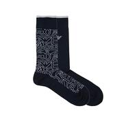 EMPORIO ARMANI 2-Pack Socks Short Chaussettes, Armani Blue Allover, Taille Unique Homme