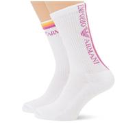 EMPORIO ARMANI 2-Pack Socks Short Chaussettes, Blanc/Blanc, Taille Unique Femme