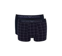EMPORIO ARMANI 2-Pack Trunk Caleçon, Carreaux Bleu/Armani BL, M Homme