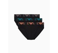 EMPORIO ARMANI 3-Pack Brief Bikini, Black/Black/Black, L/XXL Homme