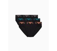 Emporio Armani 3-Pack Brief, Bikini Homme, Black/Black/Black,