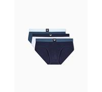 EMPORIO ARMANI 3-Pack Brief Slips, Encre/Orion/Blanc, M Homme