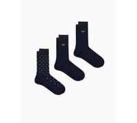 Emporio Armani Allover Eagle 3-pack Socks Short Lot de 3 paires de chaussettes Homme