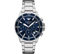 Emporio Armani AR11681 WORLD EXPLORER Chronographe Montre homme en acier inoxydable Chrono date argentée