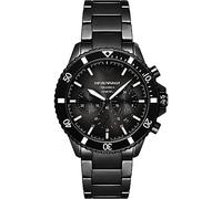 Emporio Armani Montre pour homme, mouvement quartz/chrono, boîtier de 43 mm, bracelet en céramique AR70009