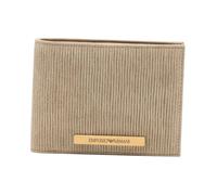 Emporio Armani - ASV Embossed Suede Bifold Wallet - Homme - Accessoires - Beige - Taille: ONE Size