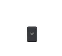 Emporio Armani - ASV Regenerated Saffiano Magnetic Card Holder - Homme - Accessoires - Noir - Taille: ONE Size