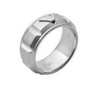 Emporio Armani Bague Pour Homme Sentimental, Longueur : 25mm, Hauteur : 9.5mm, Largeur : 25mm Bague En Acier Inoxydable Argenté, EGS2908040