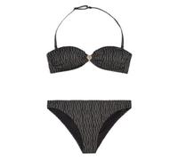 EMPORIO ARMANI Bandeau Ensemble de Bikini, Noir Lrx texturé, S Femme