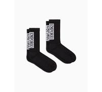 Emporio Armani Basic Sponge 2-Pack Socks Short Lot de 2 Chaussettes, Noir, Taille Unique Homme