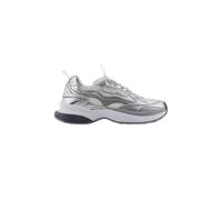Emporio Armani - Baskets en maille avec détails laminés et logo signature - Femme - Chaussures - Gris - Taille: 36 EU