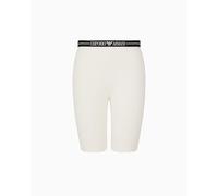 EMPORIO ARMANI Biker Shorts Pantalon de survêtement, Blanc, M Femme