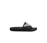 Emporio Armani Bold Eagle Logo Slides Sandal, Noir+Blanc, W44 Mixte