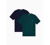 Emporio Armani Bold Monogram 2-Pack T-Shirt, Bleu, S Homme