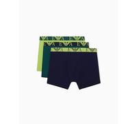 Emporio Armani Bold Monogram 3-Pack Boxer Caleçon Boxeur, Bleu, XL Homme