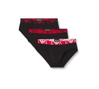 Emporio Armani Bold Monogram 3-Pack Brief Slips, Nero/Nero/Nero, S pour des Hommes